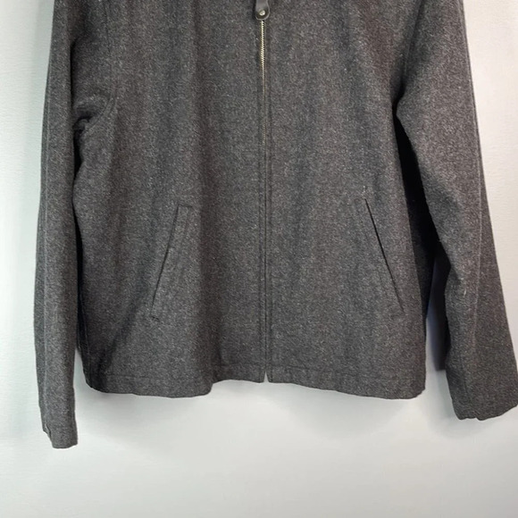VINTAGE 90’s Roots Wool Blend Grey Zip Up Jacket Boxy Fit Lined Pockets Size 10 - Picture 5 of 13